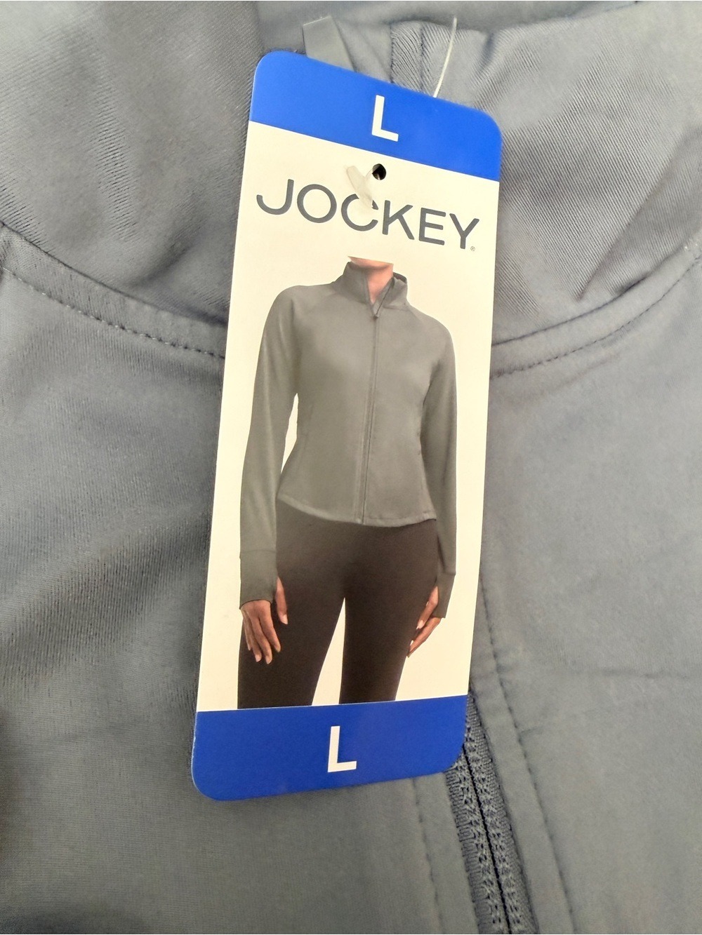 NEW WITH TAGS-Jockey Tulip Hem Stylish Functional Yoga Jacket Fog Grey in Large